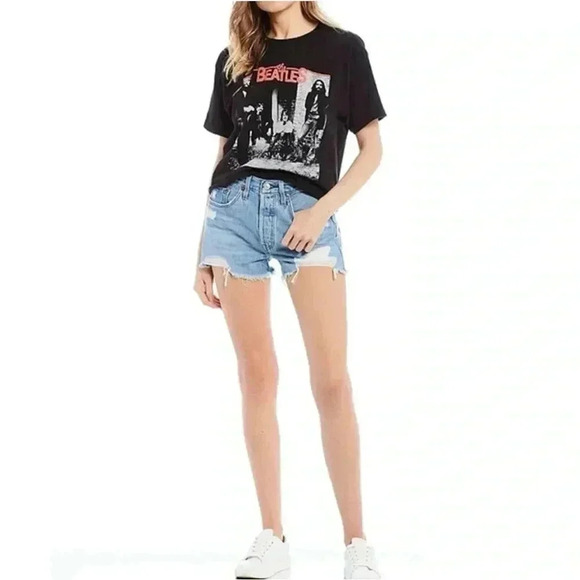 Levi's 501 Original High Rise Cuttoff Distressed  Shorts Blue Women's Size 31 - Picture 7 of 7